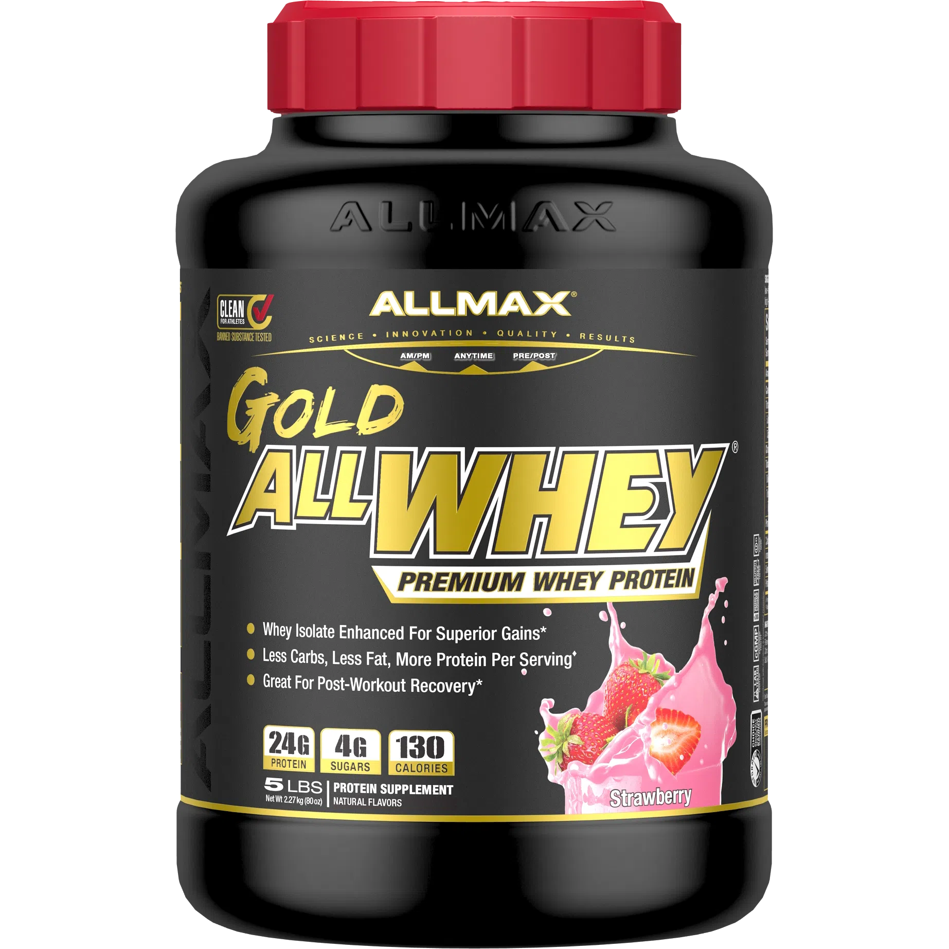 ALLMAX Gold AllWhey Premium Whey Protein-5 lbs (2.27 kg)-Strawberry-N101 Nutrition