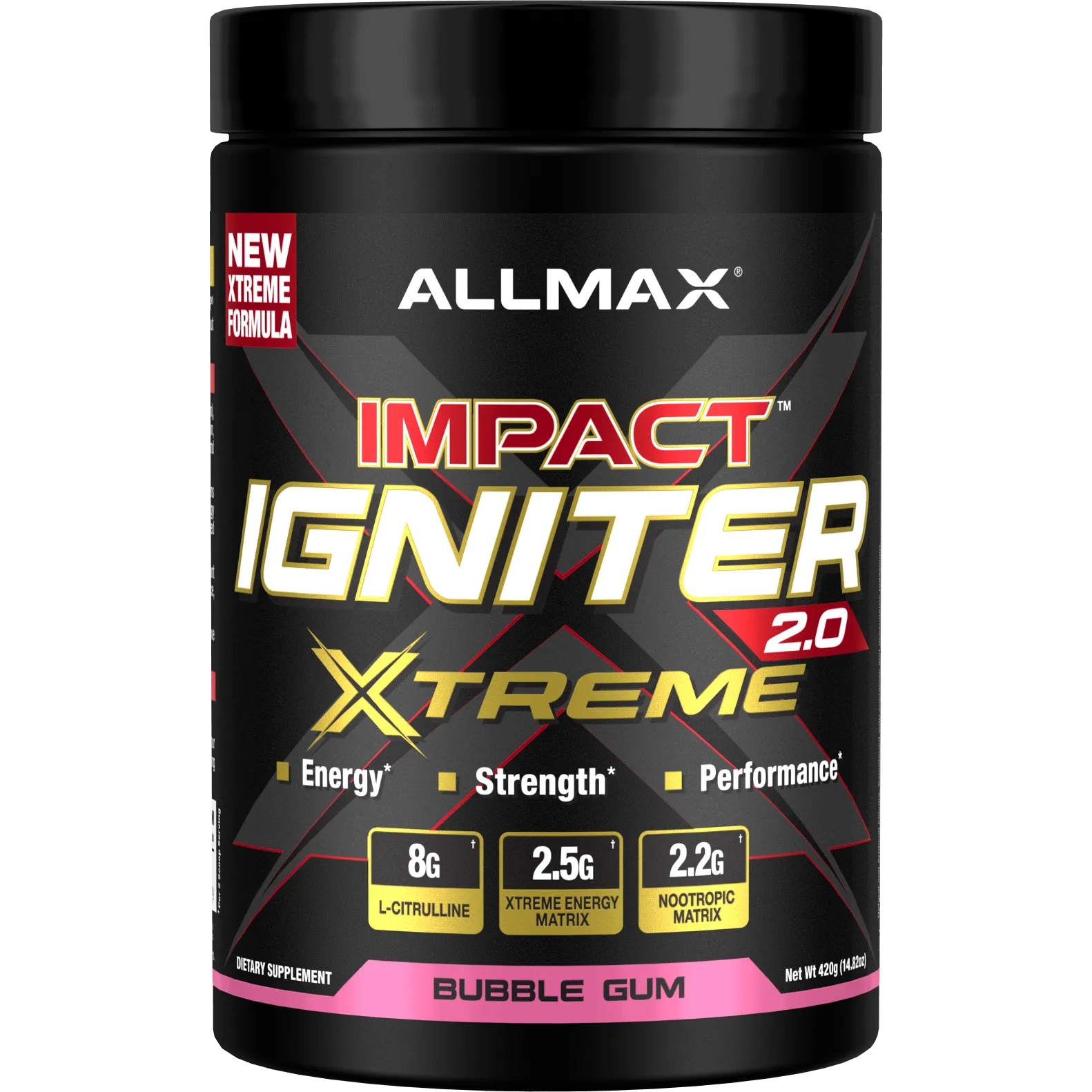 ALLMAX Impact Igniter Xtreme 2.0-30 servings-Bubble Gum-N101 Nutrition