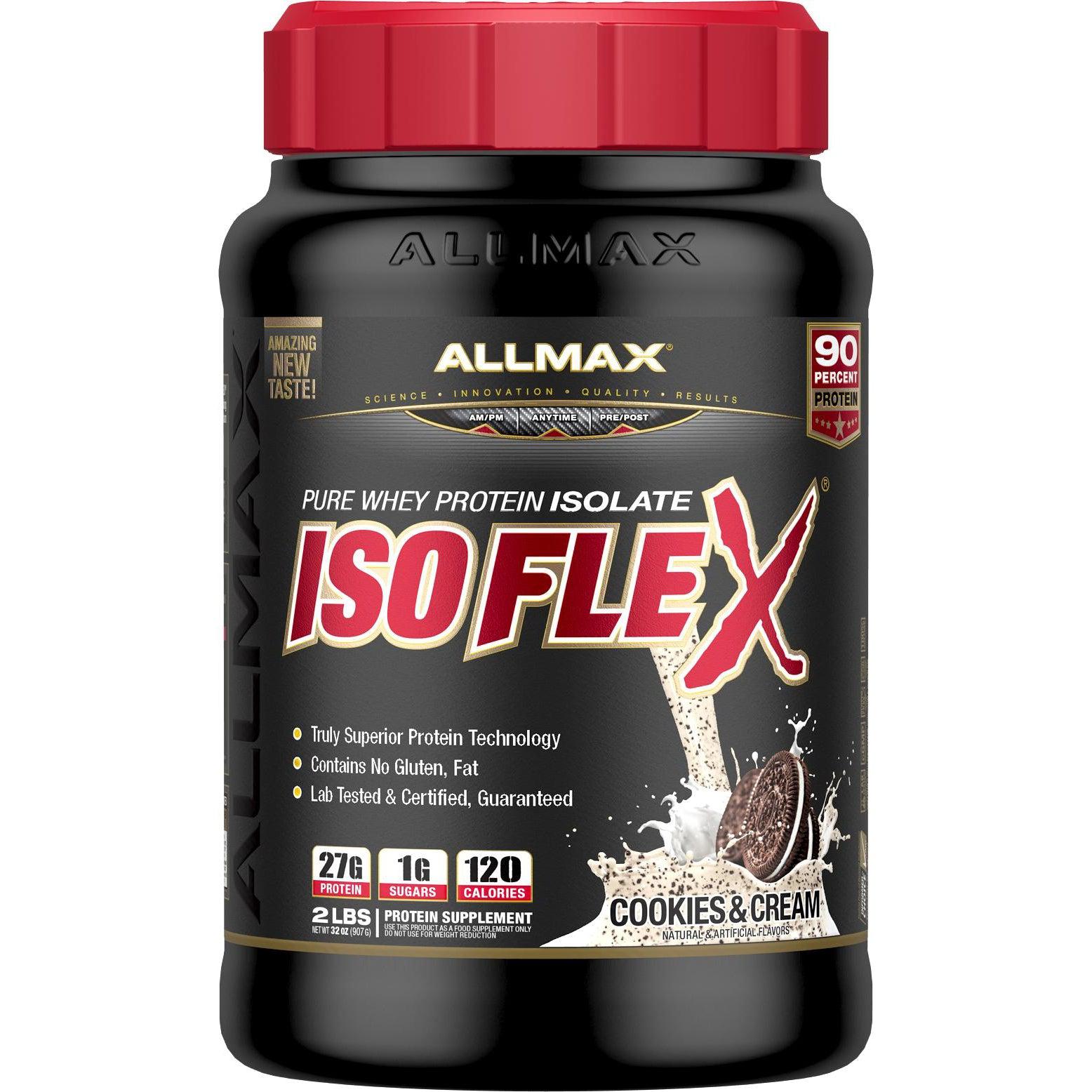 ALLMAX Isoflex Whey Protein Isolate-2 lbs-Cookies & Cream-N101 Nutrition