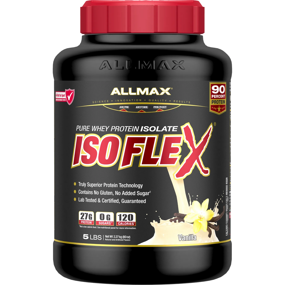 ALLMAX Isoflex Whey Protein Isolate-5 lbs-Vanilla-N101 Nutrition