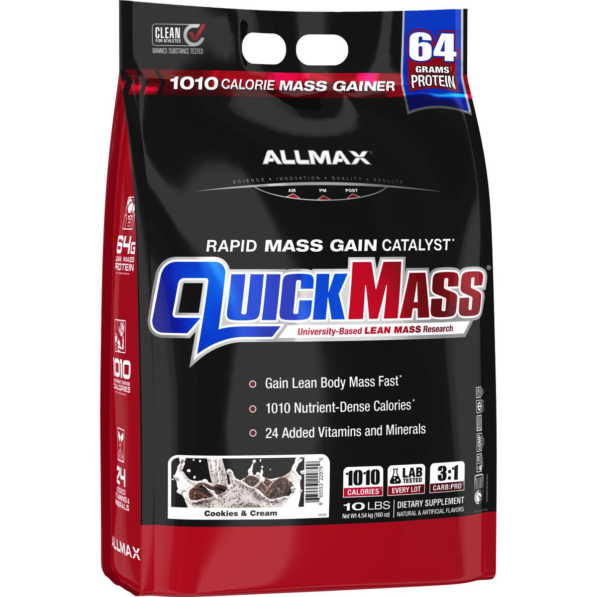 ALLMAX QuickMass-10 lbs-Cookies & Cream (BEST BY 02/2027 - FINAL SALE / NO RETURNS)-N101 Nutrition