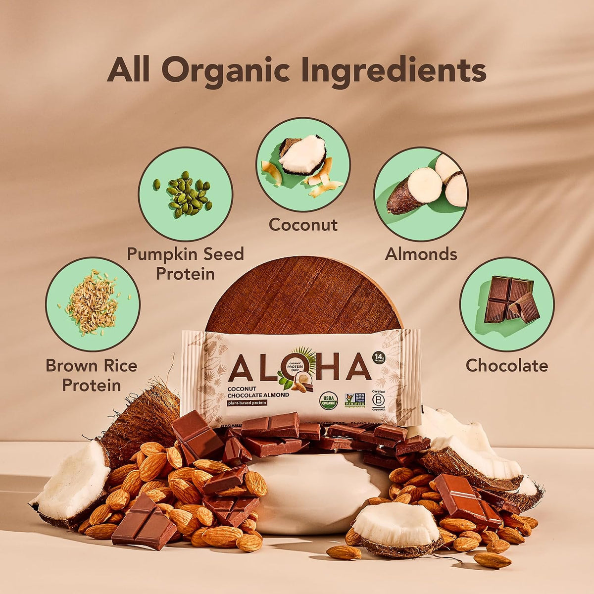 ALOHA Organic Plant-Based Protein Bars-N101 Nutrition