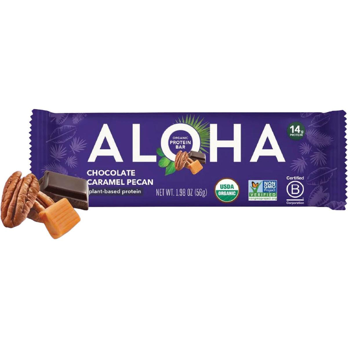 ALOHA Organic Plant-Based Protein Bars-Single Bar (56 g)-Chocolate Caramel Pecan-N101 Nutrition