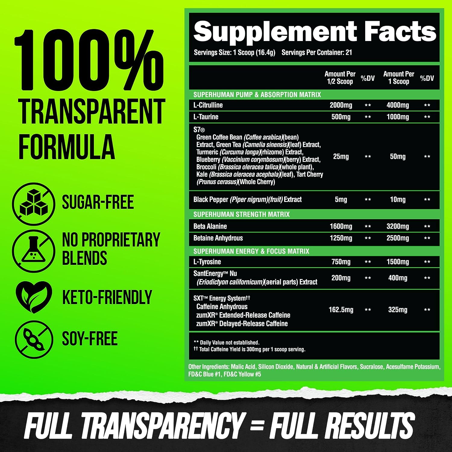 Alpha Lion Superhuman PRE-N101 Nutrition