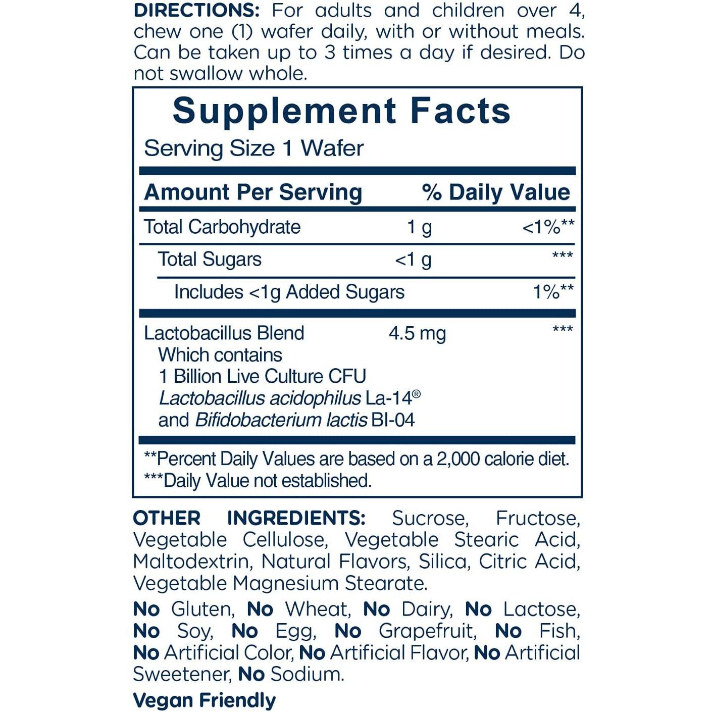 American Health Chewable Acidophilus (1 Billion) Natural Strawberry Flavor-60 Chewable Wafers-N101 Nutrition