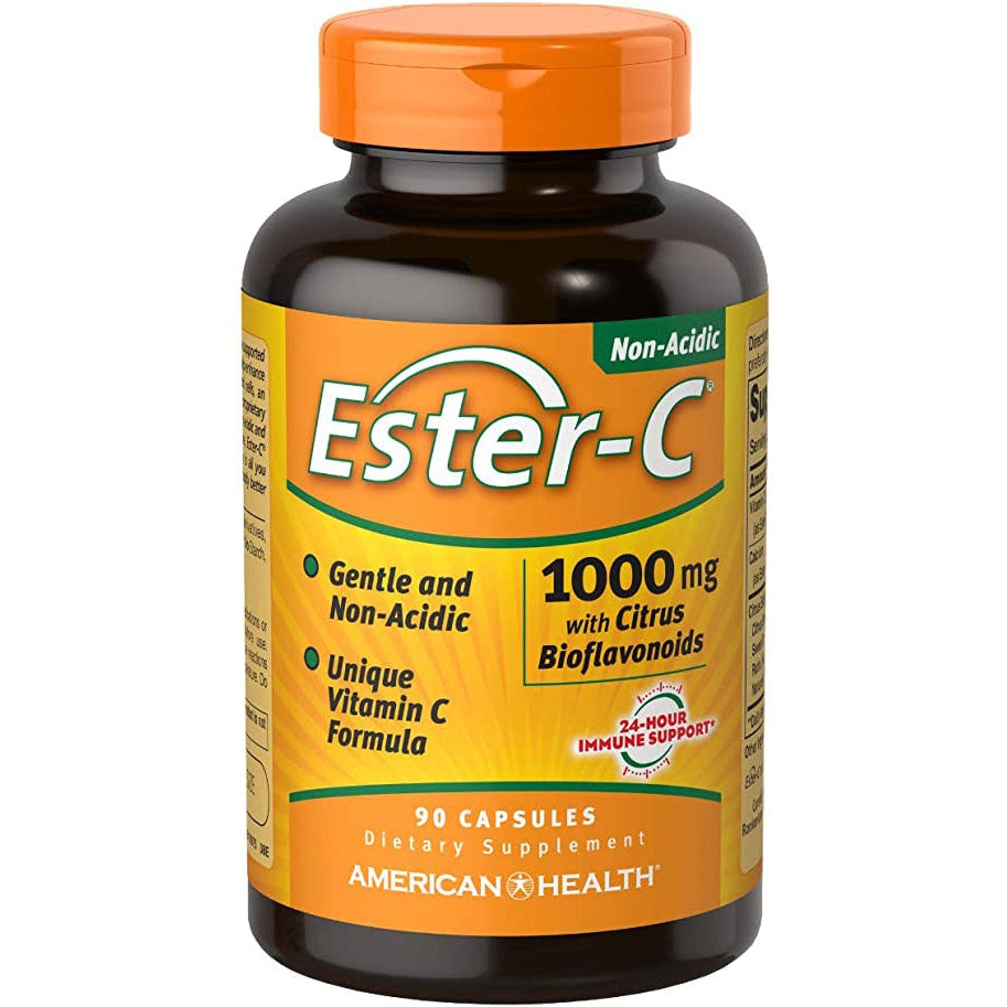 American Health Ester-C 1000 mg with Citrus Bioflavonoids-90 capsules-N101 Nutrition