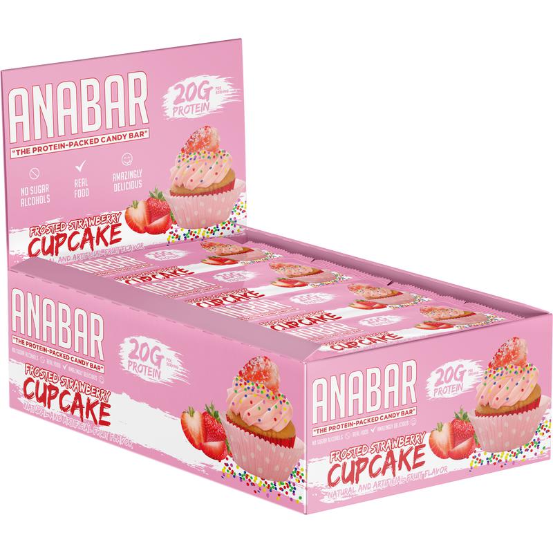 Anabar Protein Bar-Box (12 bars)-Frosted Strawberry Cupcake-N101 Nutrition