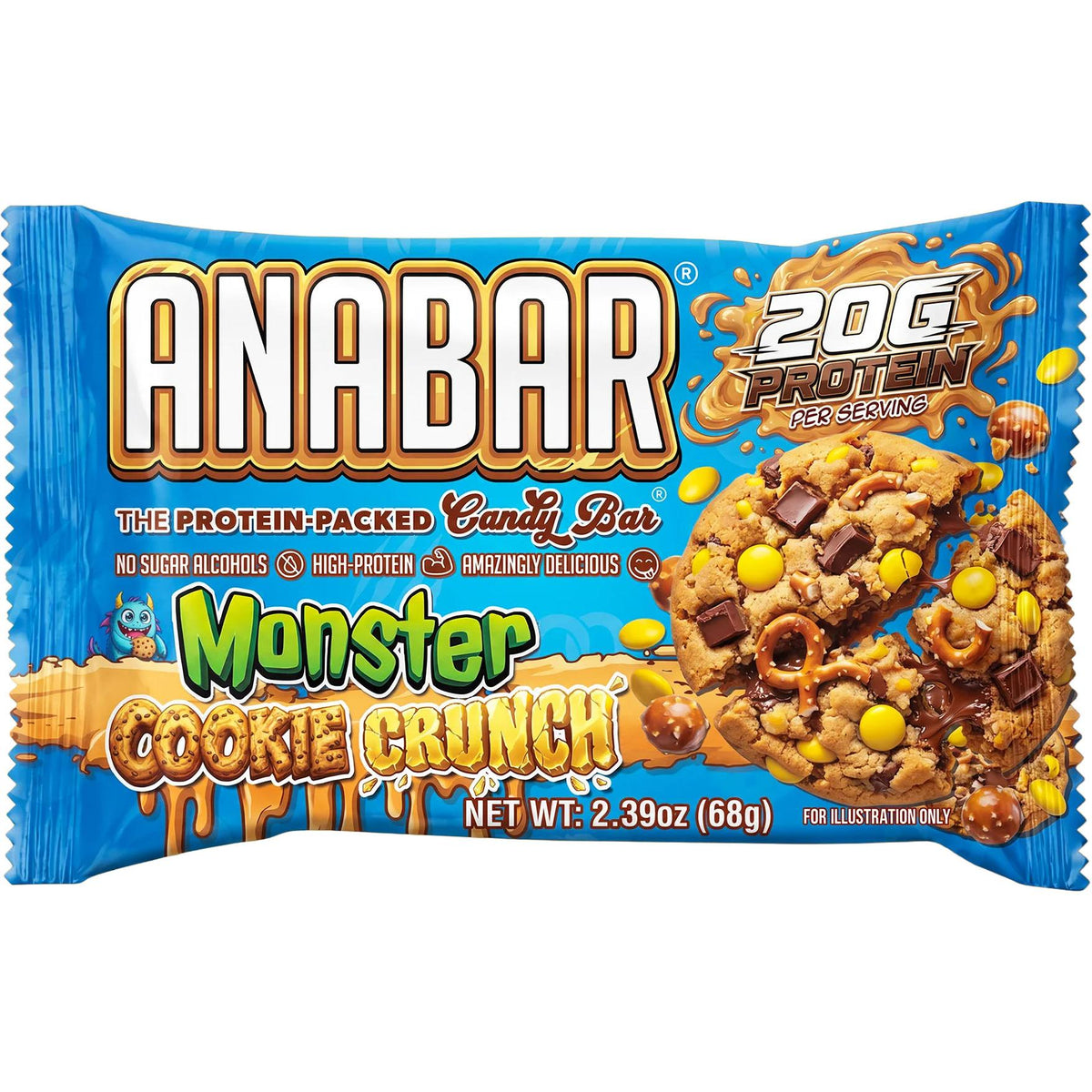 Anabar Protein-Packed Candy Bar-Single Bar (65 g)-Monster Cookie Crunch-N101 Nutrition