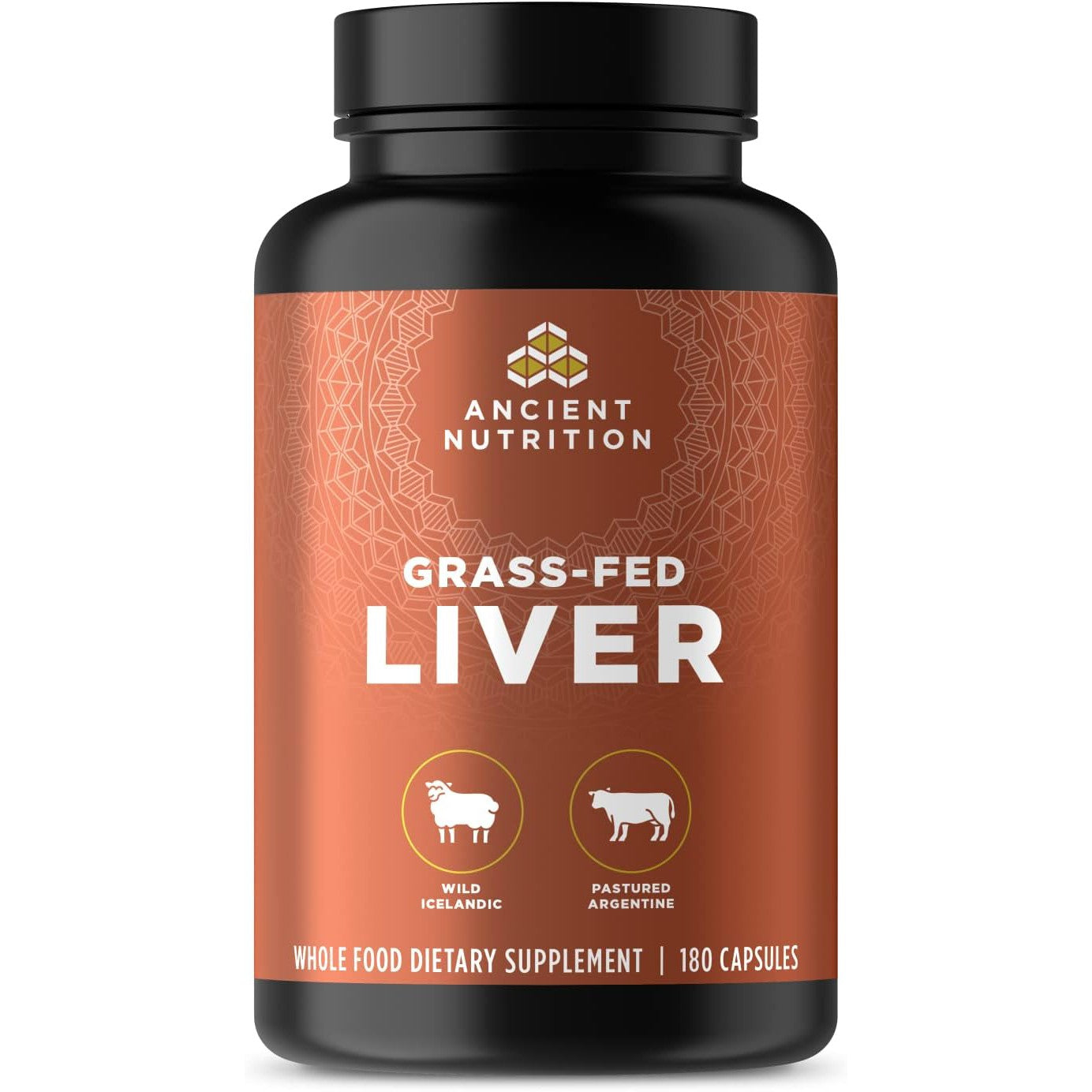 Ancient Nutrition Grass-Fed Liver-180 capsules-N101 Nutrition