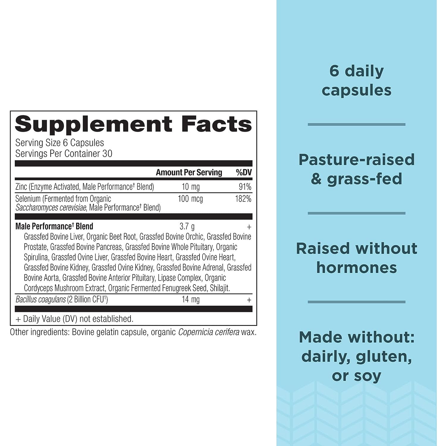 Ancient Nutrition Male Performance-180 capsules-N101 Nutrition