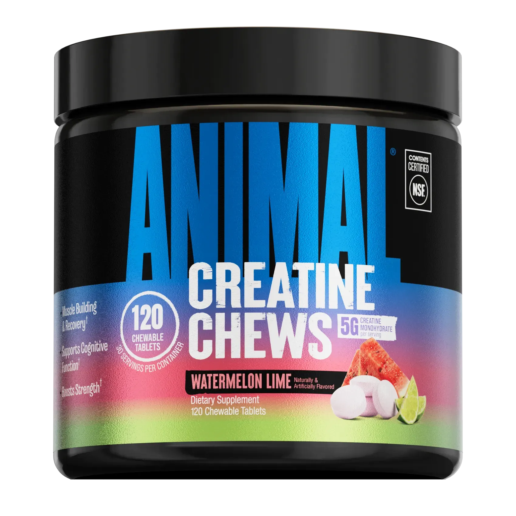 Animal Creatine Chews-120 chewable tablets-Watermelon Lime-N101 Nutrition
