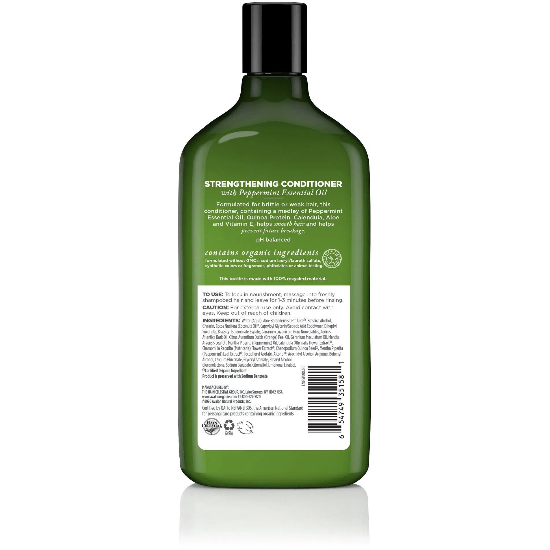 Avalon Organics Strengthening Peppermint Conditioner-11 oz (312 g)-N101 Nutrition