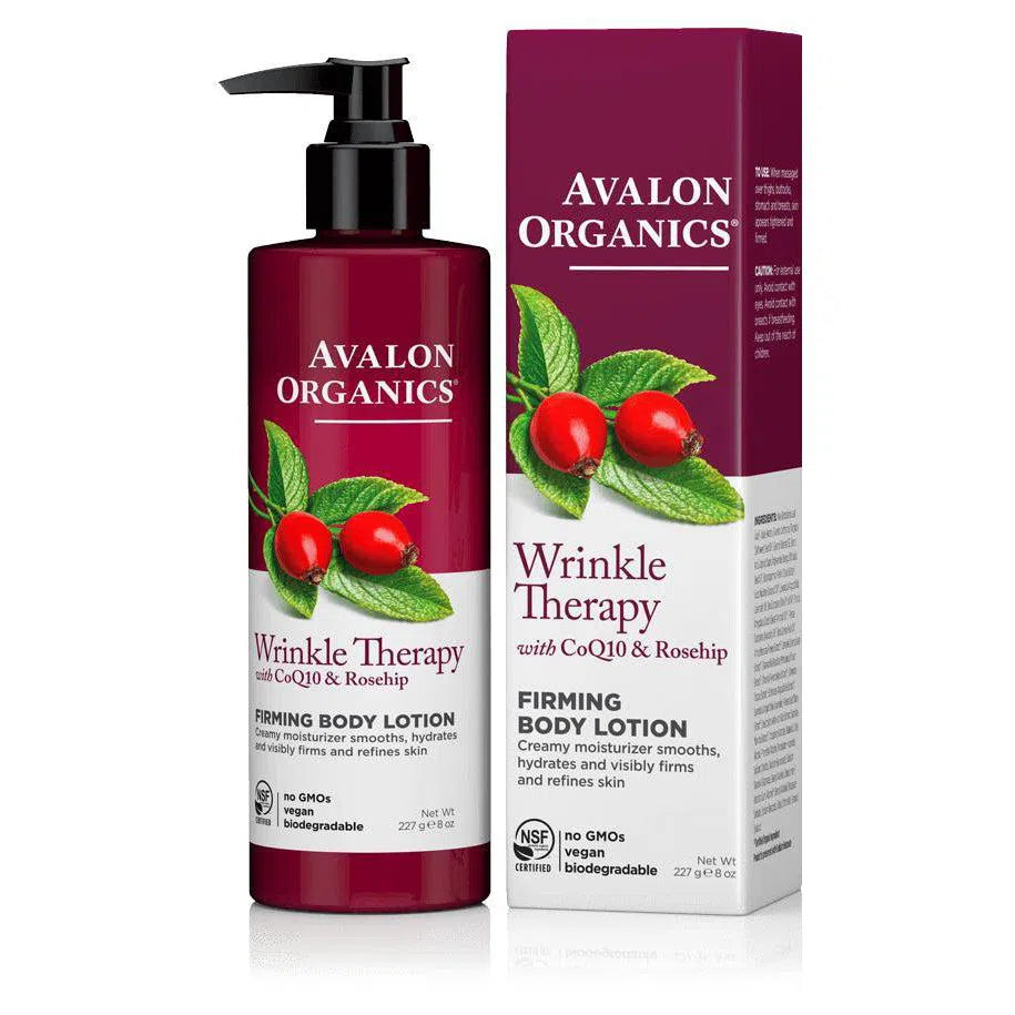 Avalon Organics Wrinkle Therapy with CoQ10 & Rosehip Firming Body Lotion-8 oz (227 g)-N101 Nutrition