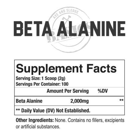 Axe & Sledge Beta Alanine-100 servings (200 g)-N101 Nutrition