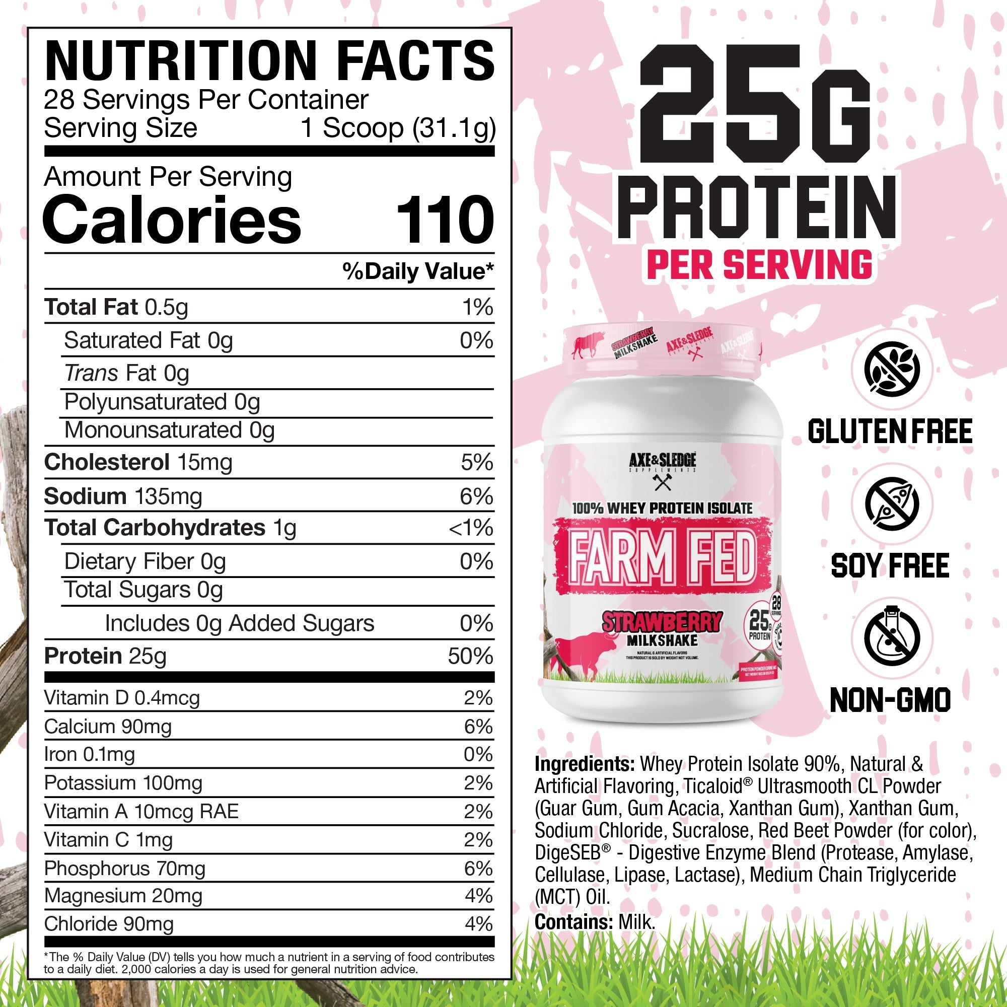 Axe & Sledge FARM FED 100% Whey Protein Isolate-N101 Nutrition