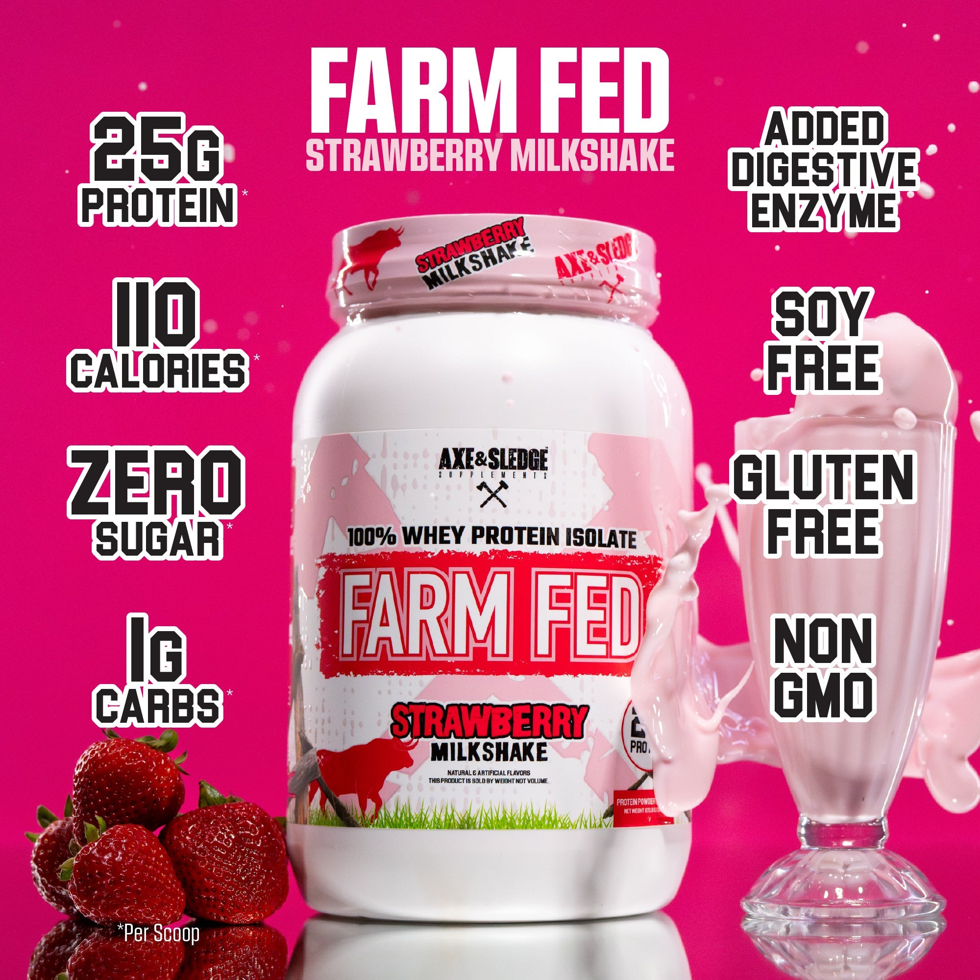 Axe & Sledge FARM FED 100% Whey Protein Isolate-N101 Nutrition