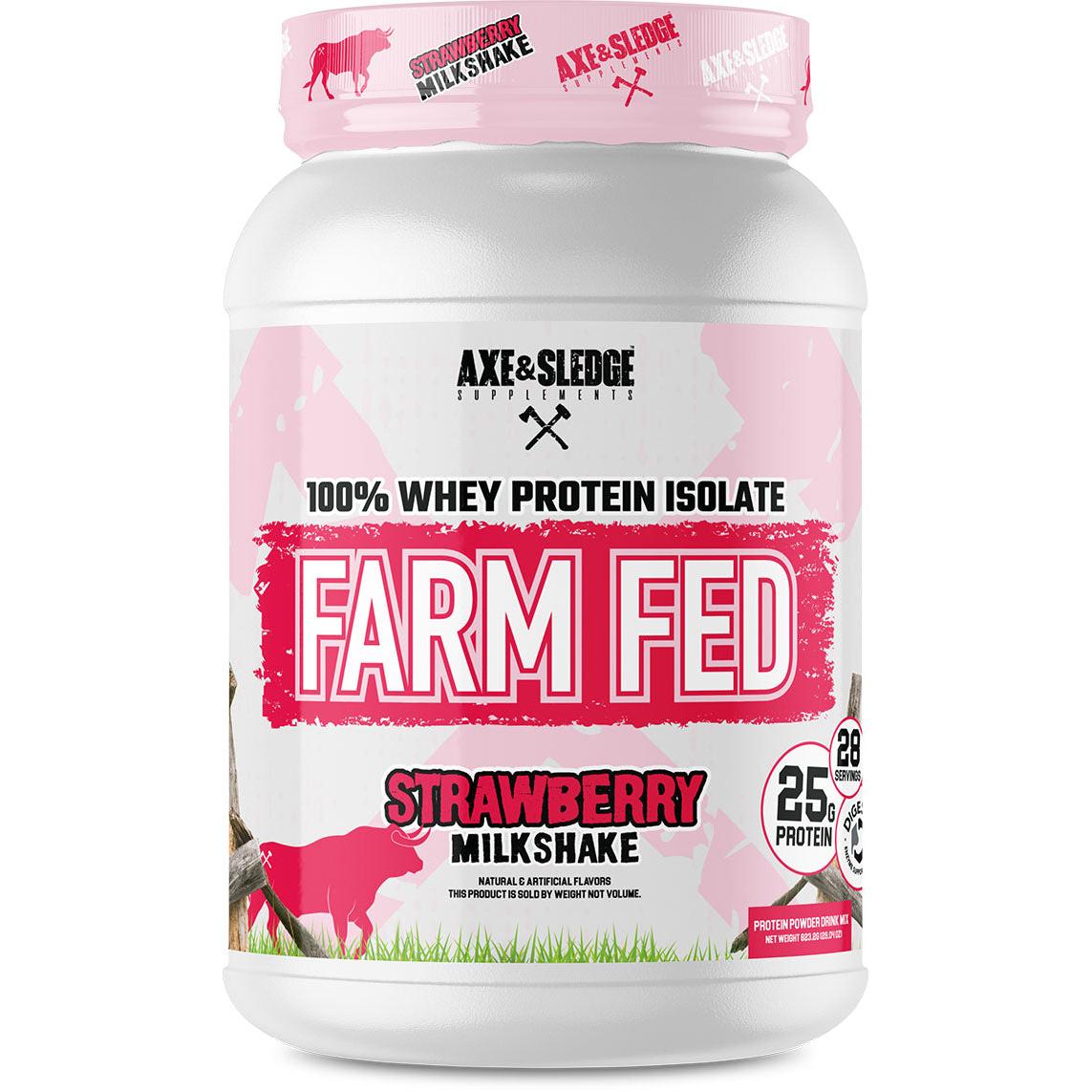 Axe & Sledge FARM FED 100% Whey Protein Isolate-28 servings-Strawberry Milkshake-N101 Nutrition