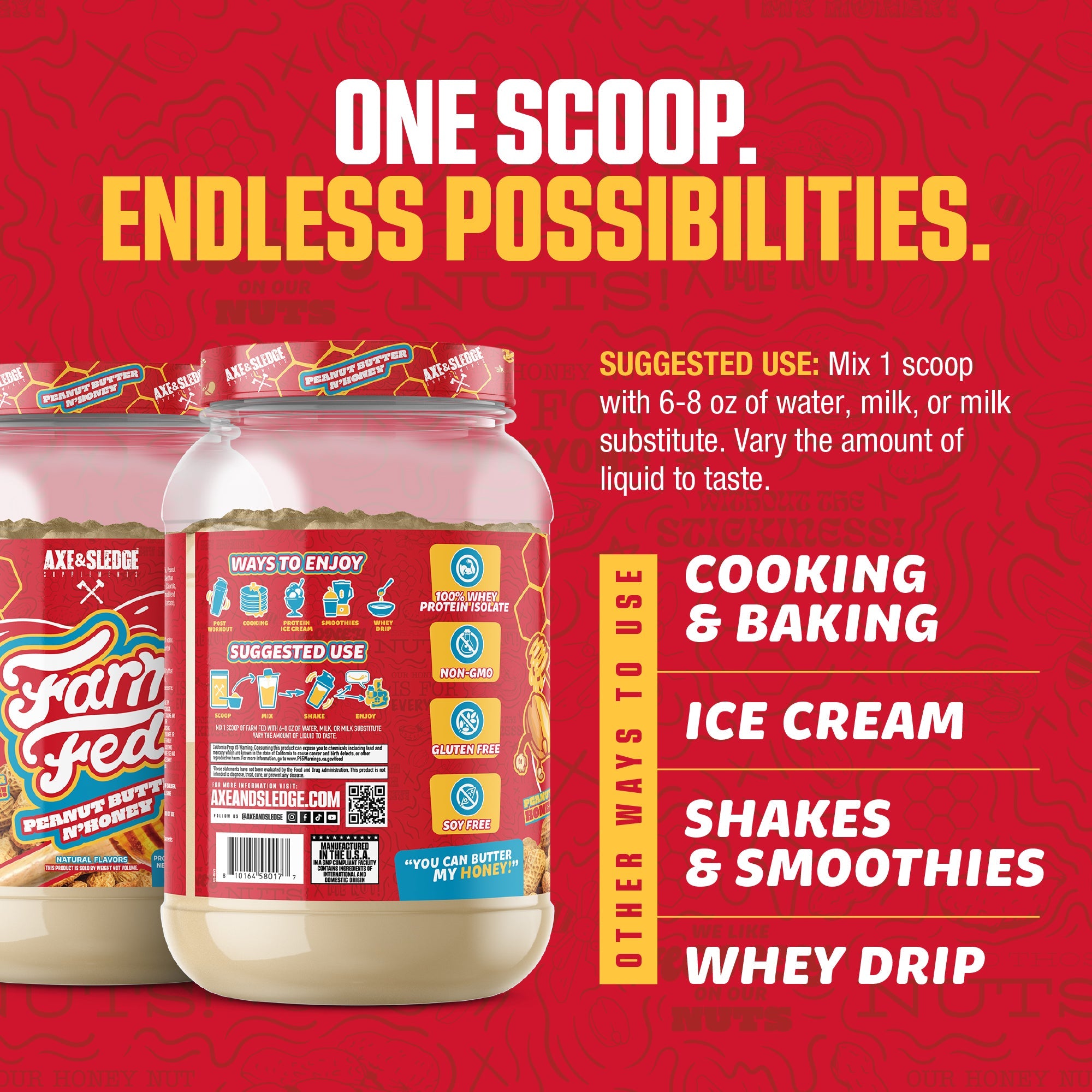 Axe & Sledge FARM FED 100% Whey Protein Isolate-N101 Nutrition