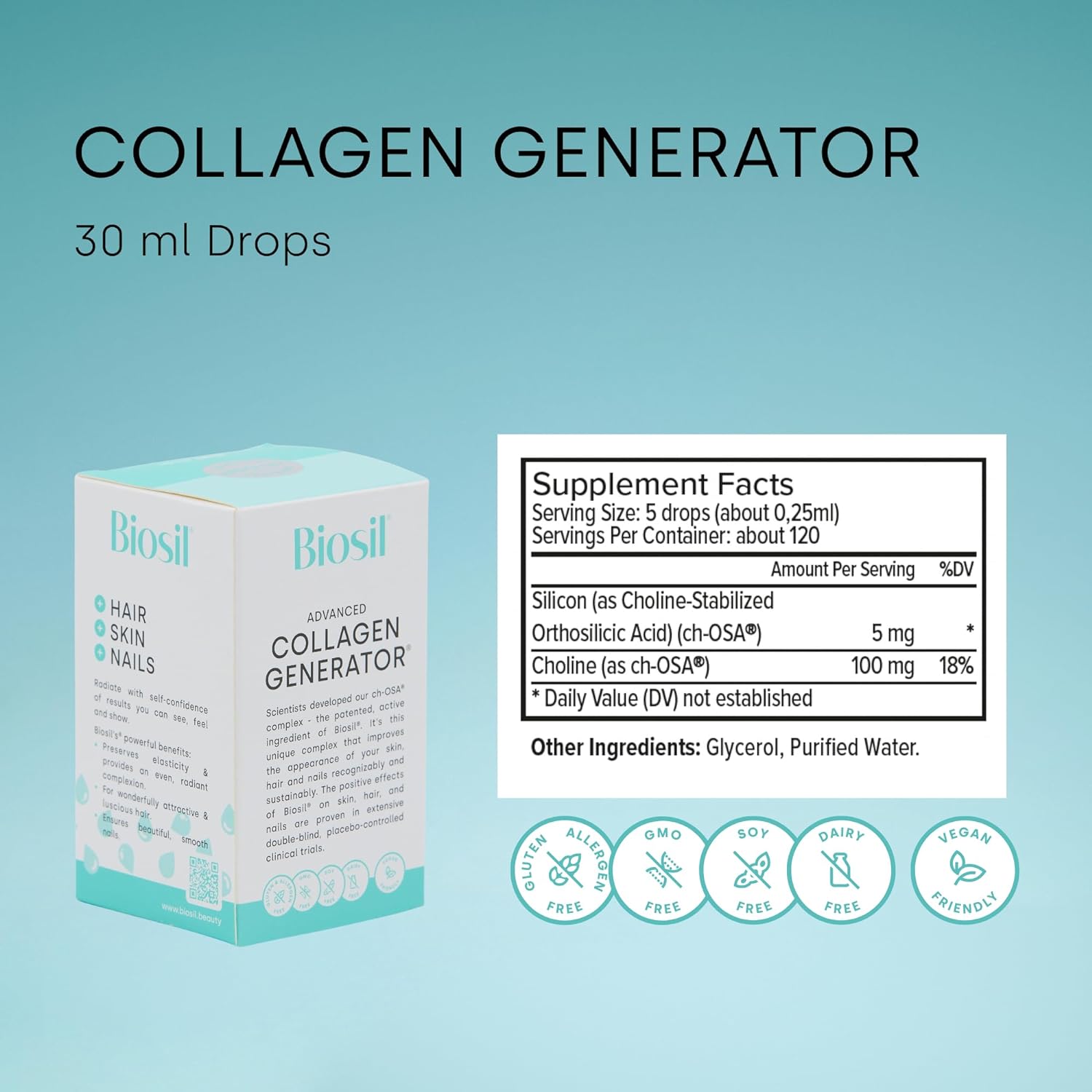 BioSil Collagen Generator Drops-1 fl oz (30 mL)-N101 Nutrition