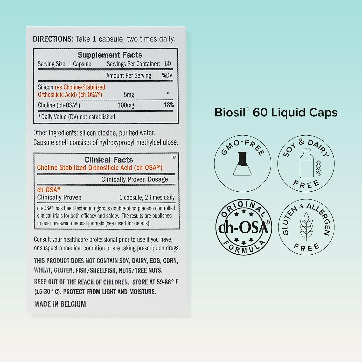 Biosil Collagen Generator Liquid Capsules-60 count-N101 Nutrition