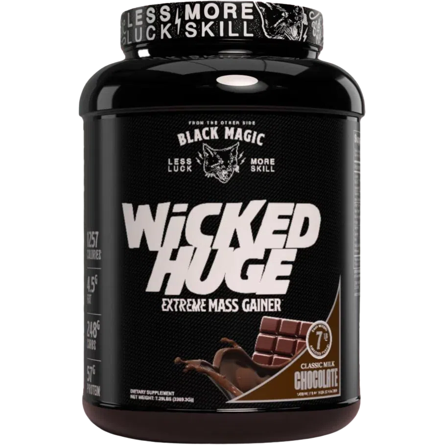 Black Magic Wicked Huge Extreme Mass Gainer-20 servings-Classic Milk Chocolate-N101 Nutrition