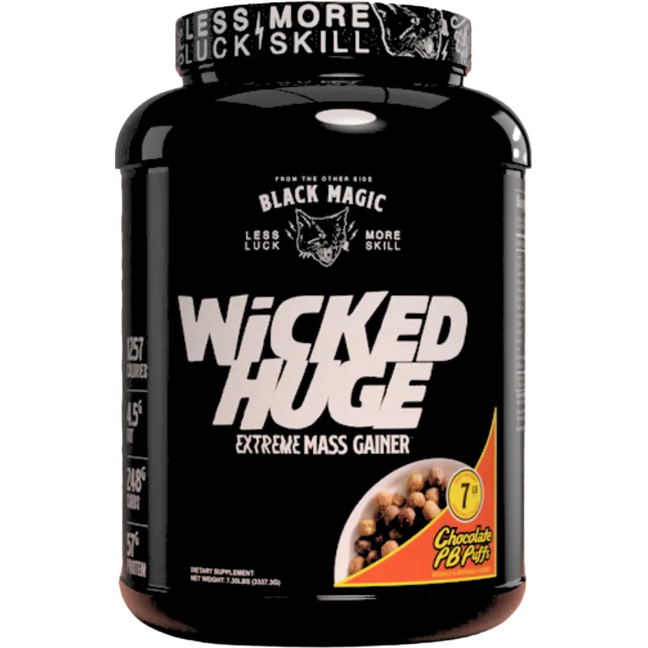 Black Magic Wicked Huge Extreme Mass Gainer-20 servings-PB Puffs-N101 Nutrition