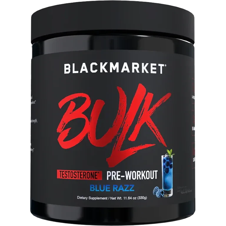BlackMarket BULK Strength Pre-workout-30 servings-Blue Razz-N101 Nutrition