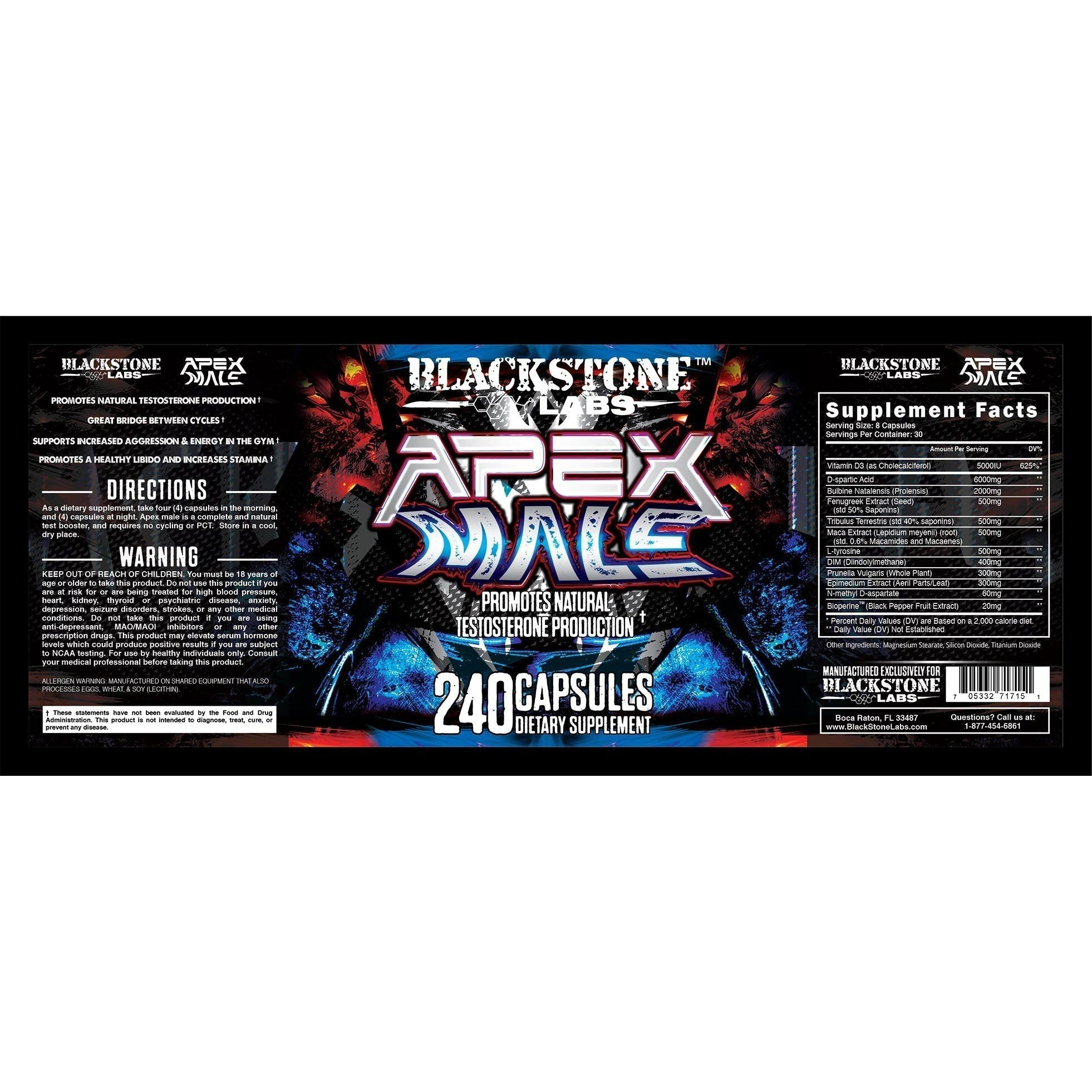 Blackstone Labs Apex Male-240 capsules-N101 Nutrition