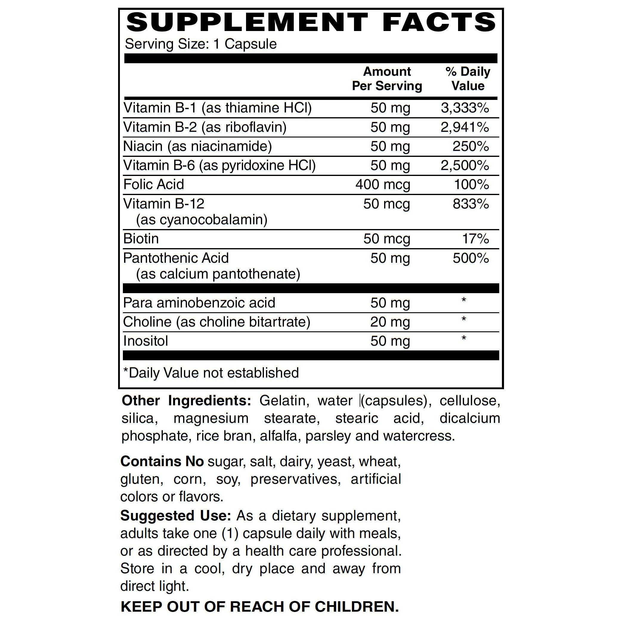 Blue Ridge B-Complex 50-N101 Nutrition