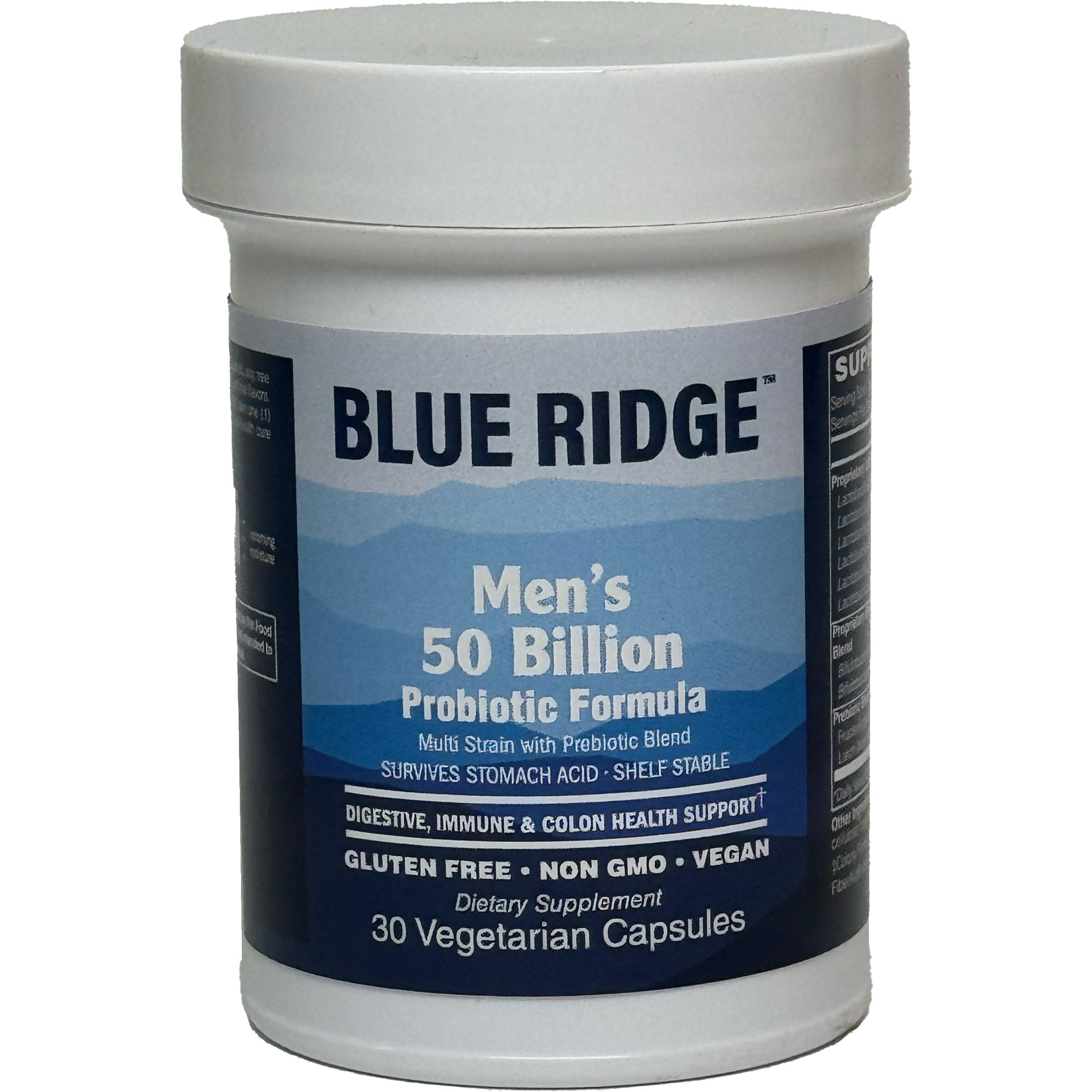 Blue Ridge Men's 50 Billion Probiotic Formula-30 vegetarian capsules-N101 Nutrition