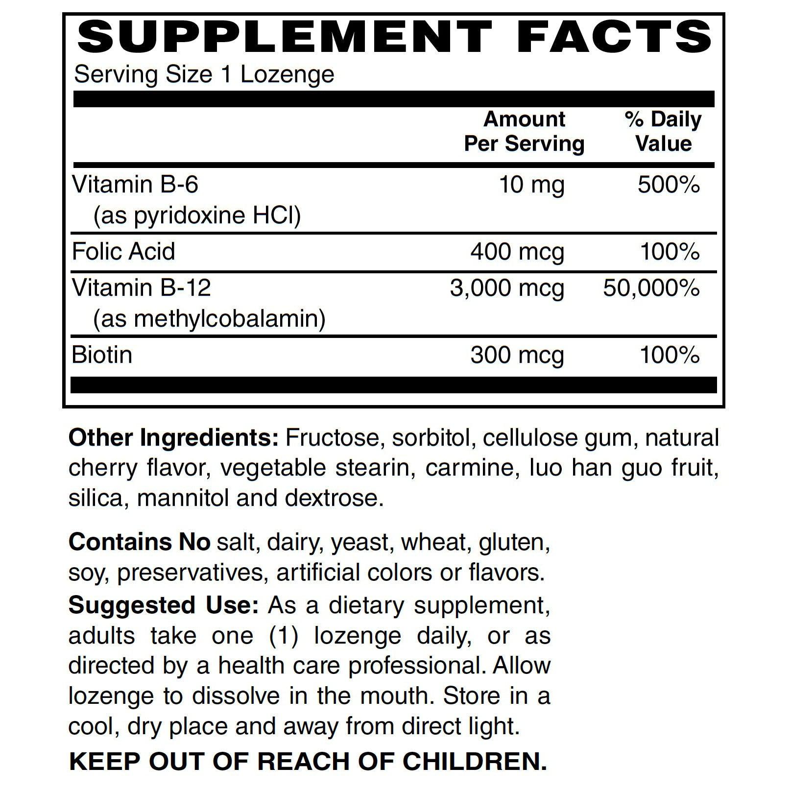 Blue Ridge Methyl B-12 Lozenges 3000 mcg-50 lozenges-N101 Nutrition