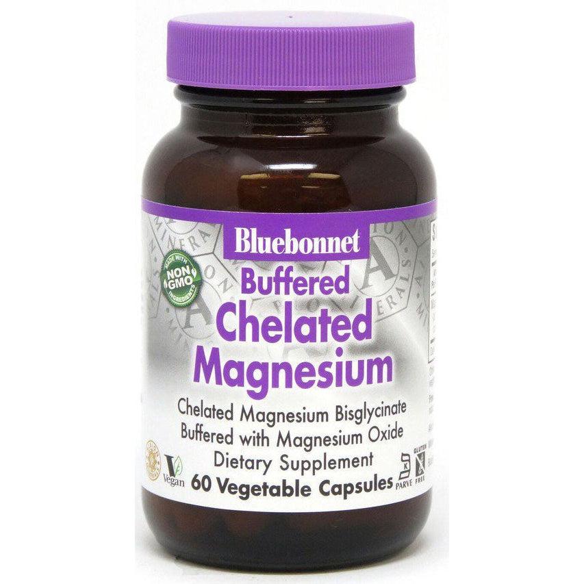 Bluebonnet Buffered Chelated Magnesium-60 vegetable capsules-N101 Nutrition