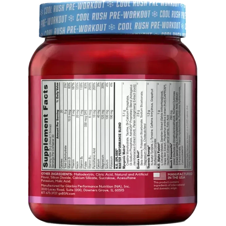 BSN N.O-Xplode Cool Rush Pre-Workout-N101 Nutrition