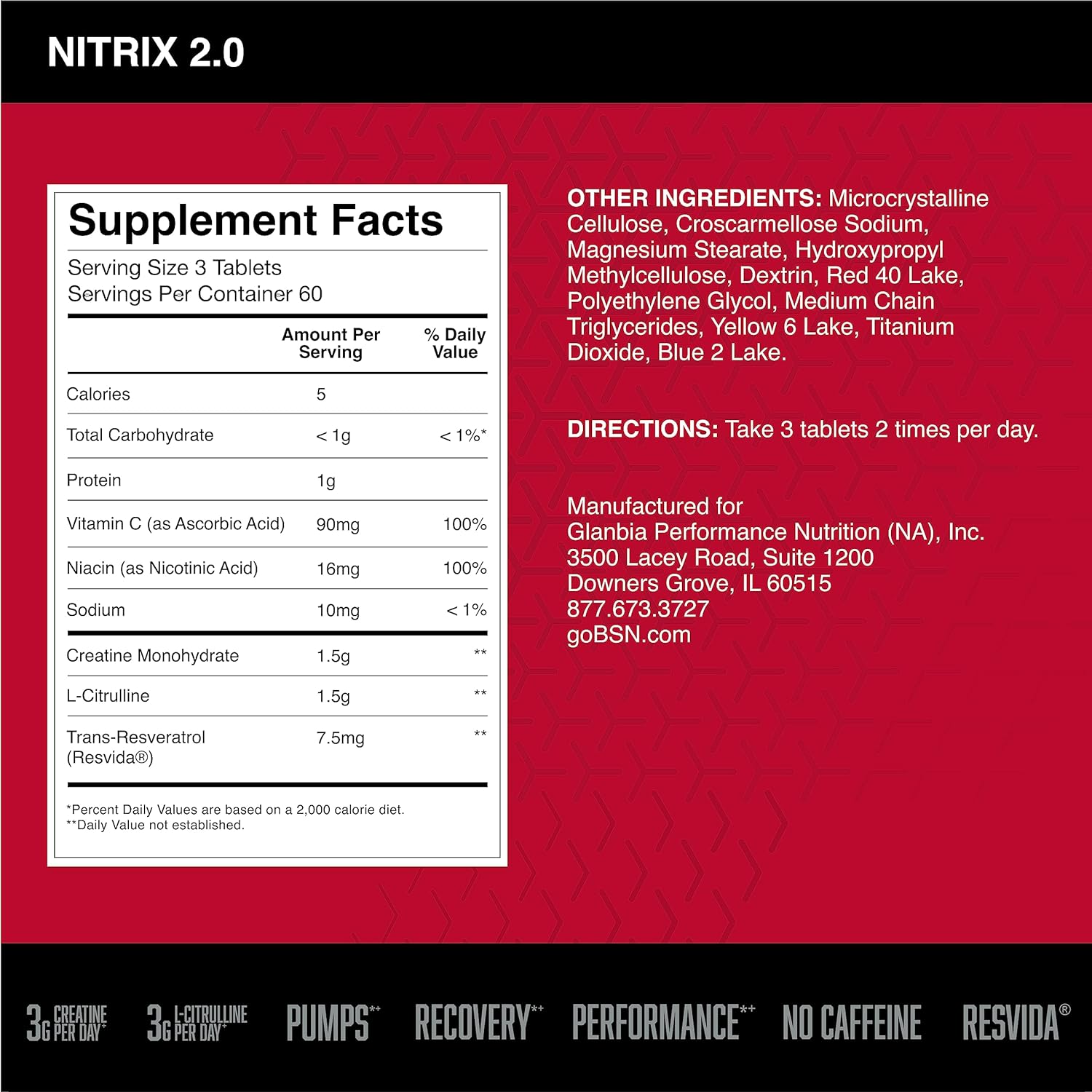 BSN Nitrix 2.0-N101 Nutrition