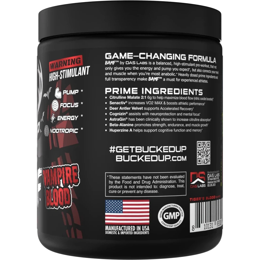 Bucked Up BAMF-N101 Nutrition