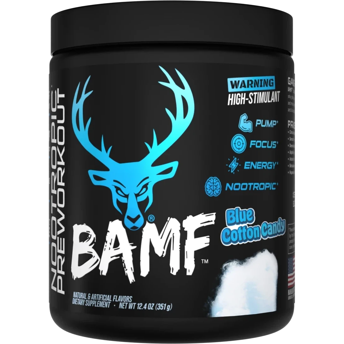 Bucked Up BAMF-30 servings-Blue Cotton Candy-N101 Nutrition