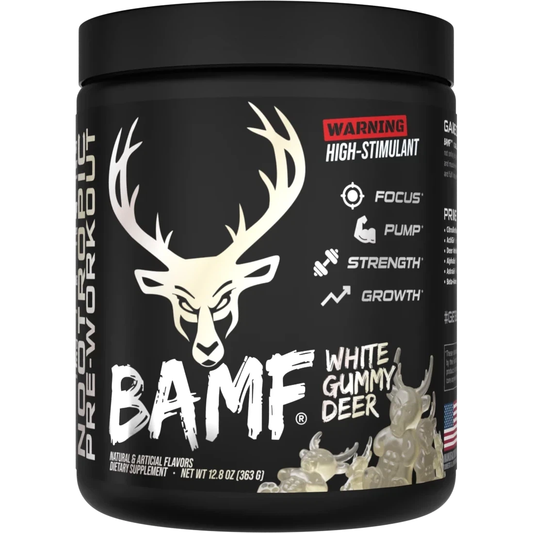 Bucked Up BAMF-30 servings-White Gummy Deer-N101 Nutrition