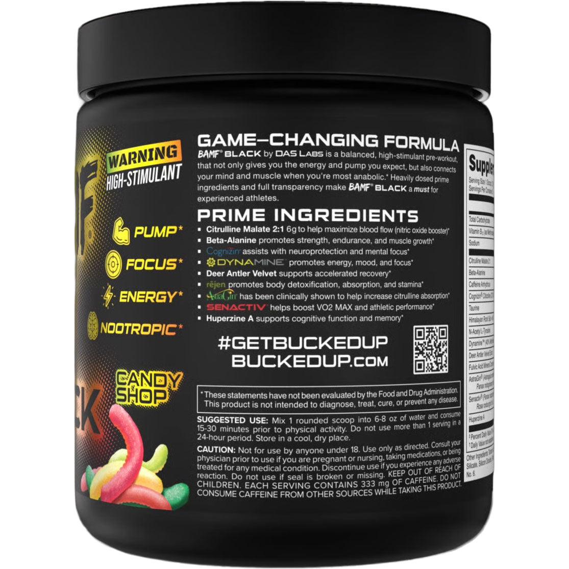 Bucked Up BAMF BLACK-N101 Nutrition