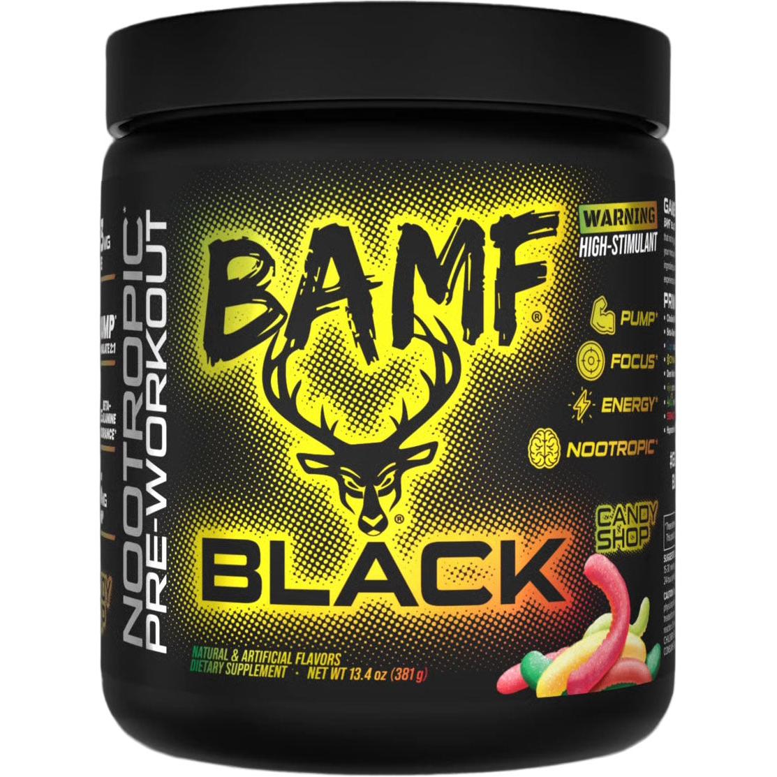 Bucked Up BAMF BLACK-30 servings-Candy Shop (Sour Gummy)-N101 Nutrition