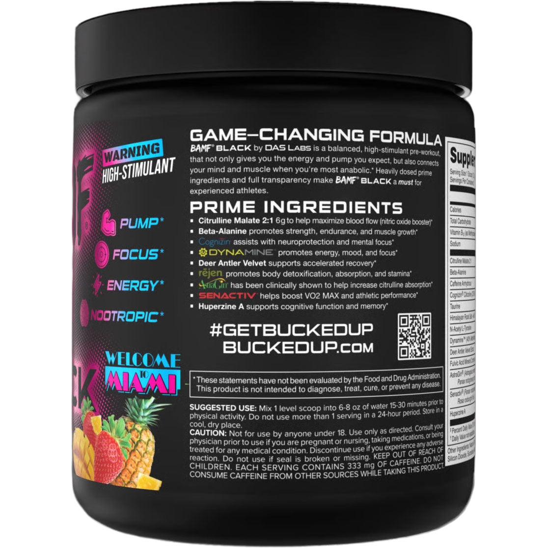 Bucked Up BAMF BLACK-N101 Nutrition