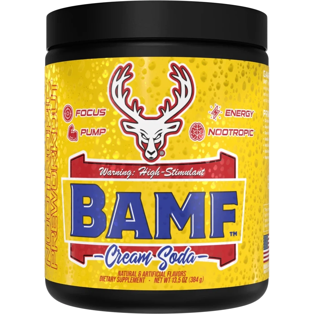 Bucked Up BAMF Soda Line-30 servings-Cream Soda-N101 Nutrition