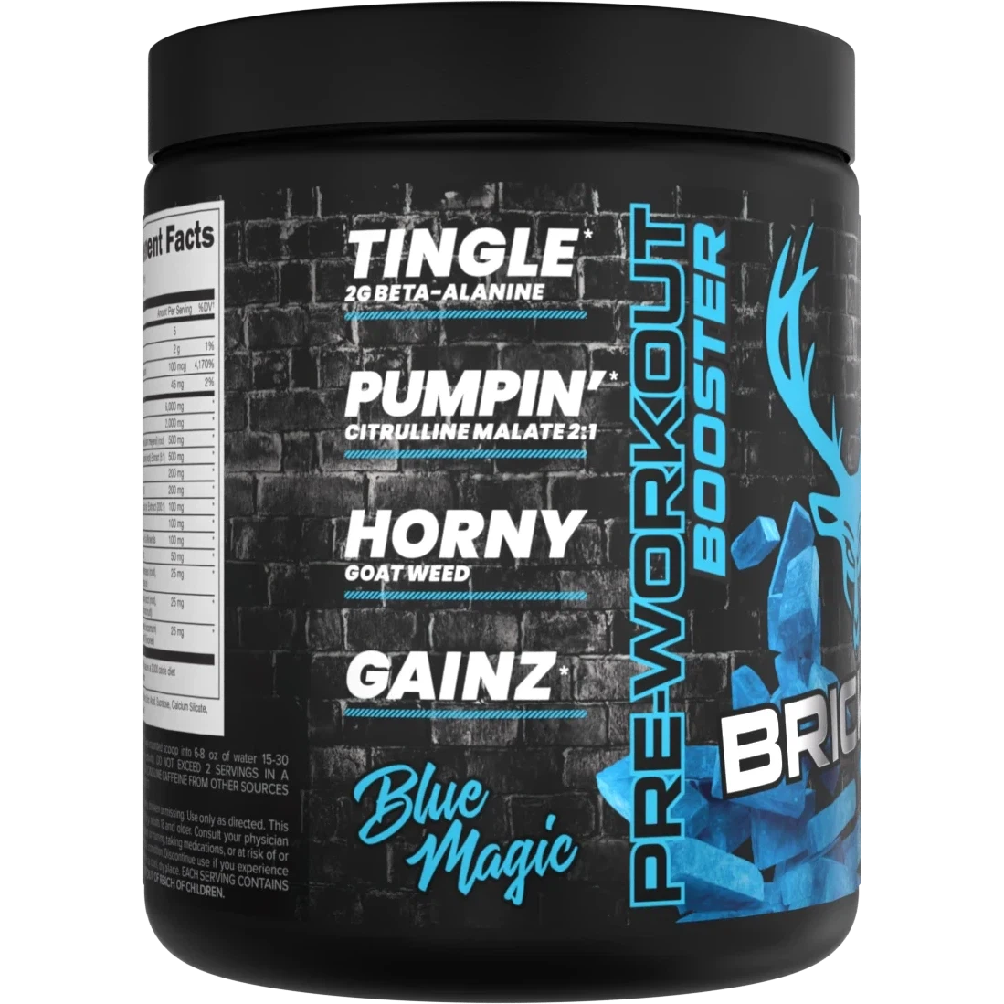 Bucked Up Bricked Up Pre-Workout / Test Booster-30 servings-Blue Magic (Peach / Mango / Pineapple)-N101 Nutrition