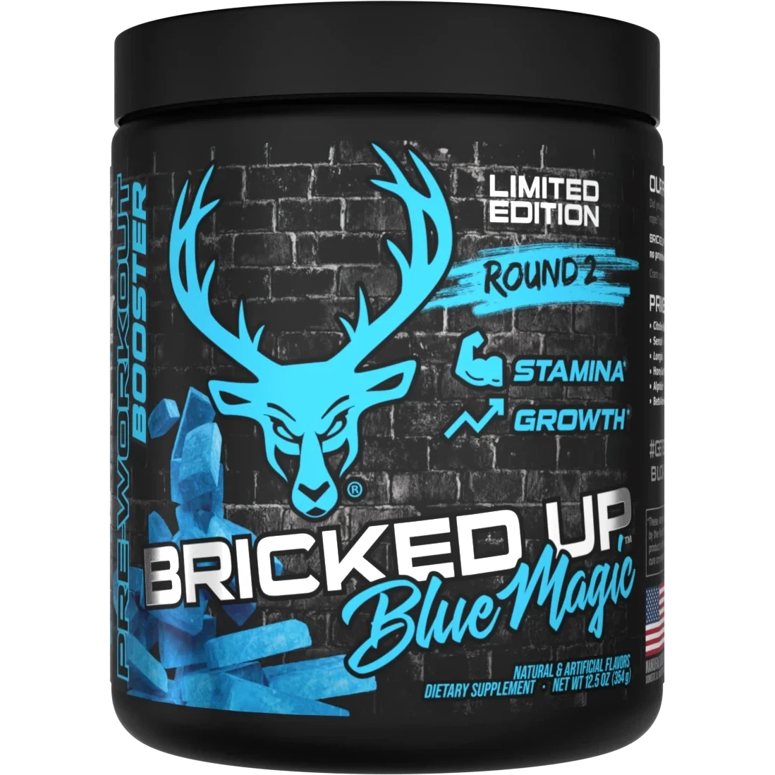 Bucked Up Bricked Up Pre-Workout / Test Booster-30 servings-Blue Magic (Peach / Mango / Pineapple)-N101 Nutrition