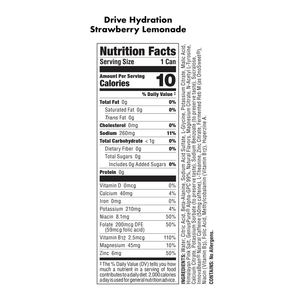 Bucked Up Drive Hydration RTD-N101 Nutrition