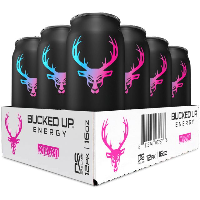 Bucked Up Energy RTD-Case (12 cans)-Miami (Strawberry/Mango/Pineapple)-N101 Nutrition