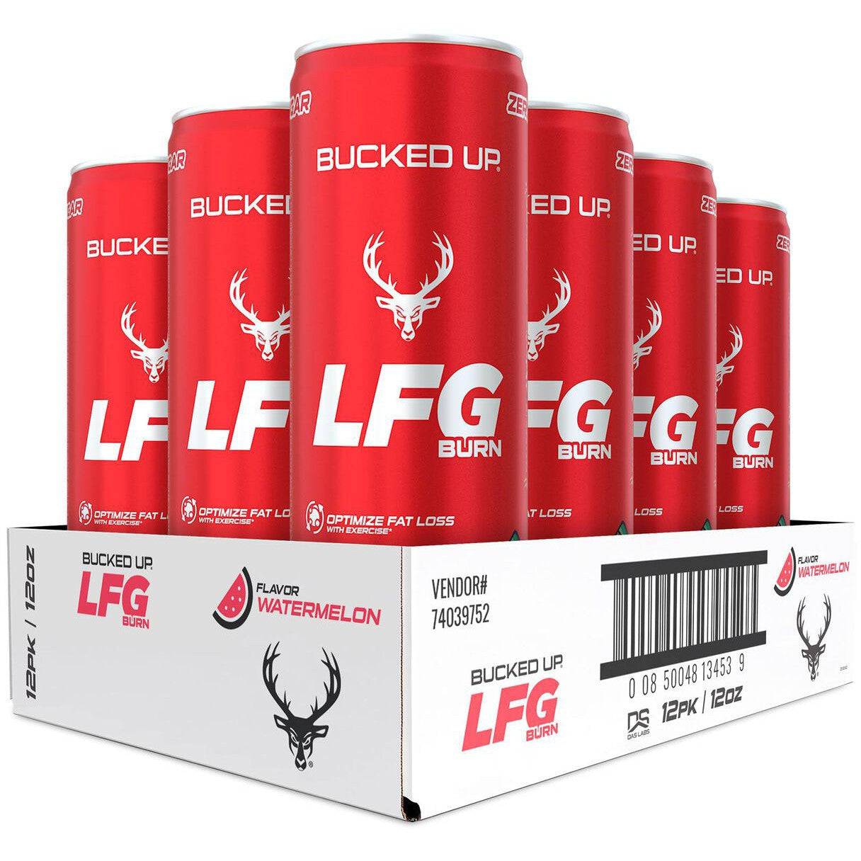 Bucked Up LFG Burn RTD-Case (12 cans)-Watermelon-N101 Nutrition