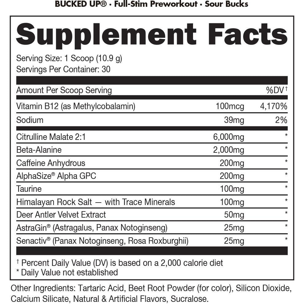 Bucked Up Pre-Workout-N101 Nutrition
