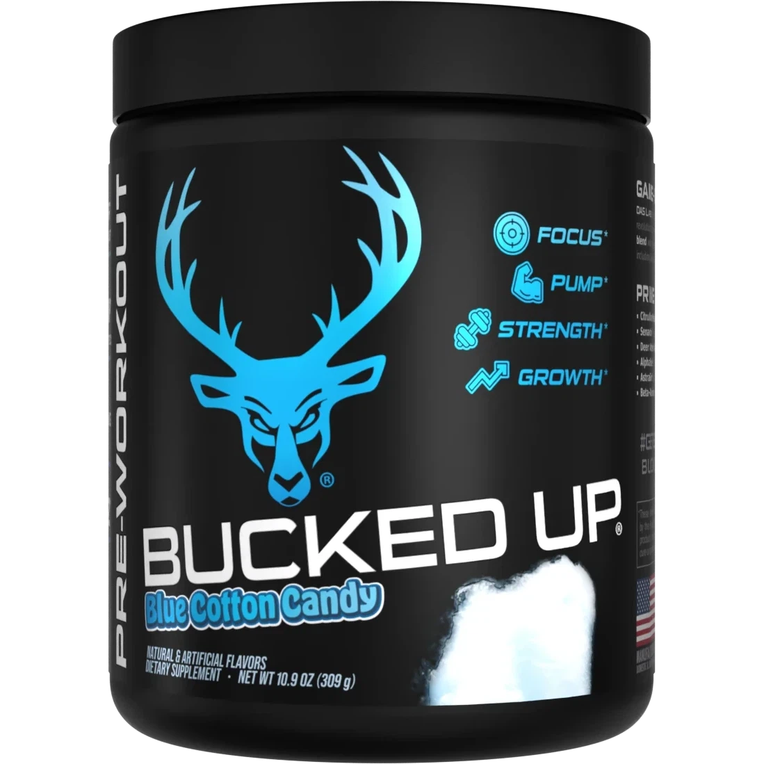 Bucked Up Pre-Workout-30 servings-Blue Cotton Candy-N101 Nutrition