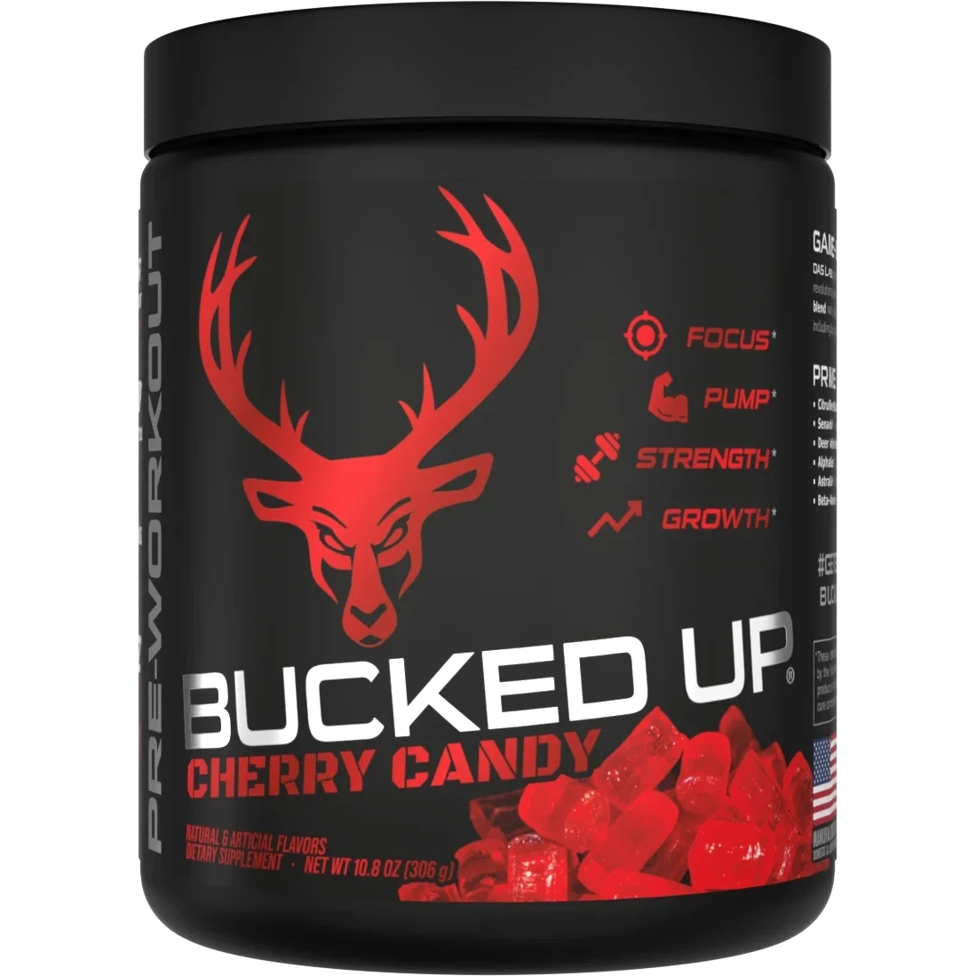 Bucked Up Pre-Workout-30 servings-Cherry Hard Candy-N101 Nutrition