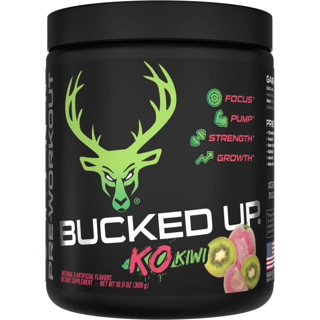 Bucked Up Pre-Workout-30 servings-KO Kiwi-N101 Nutrition